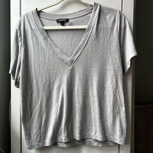 Light Grey Express V-Neck TShirt - Size M